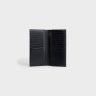 Men Wallets Celine Black Vertical Wallet With Coin Compartment In Grained Calfskin