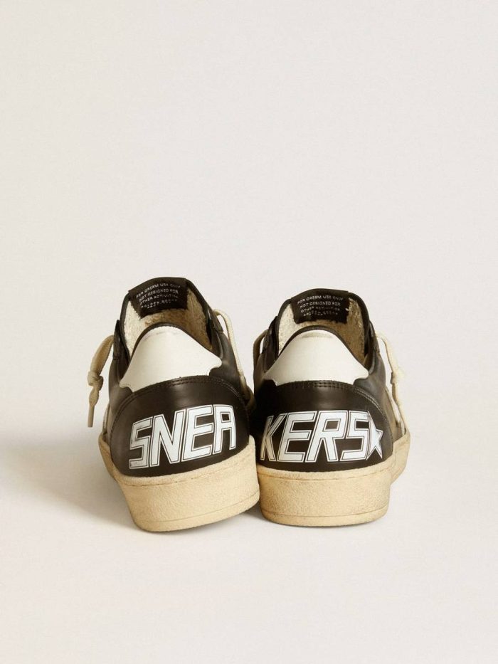 Men's Ball Star In Black Nappa With White Leather Star And Heel Tab Ball Star Men Golden Goose