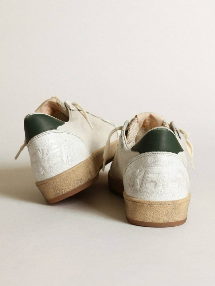 Men's Ball Star In White Nappa With Dove Gray Suede Star Men Ball Star Golden Goose