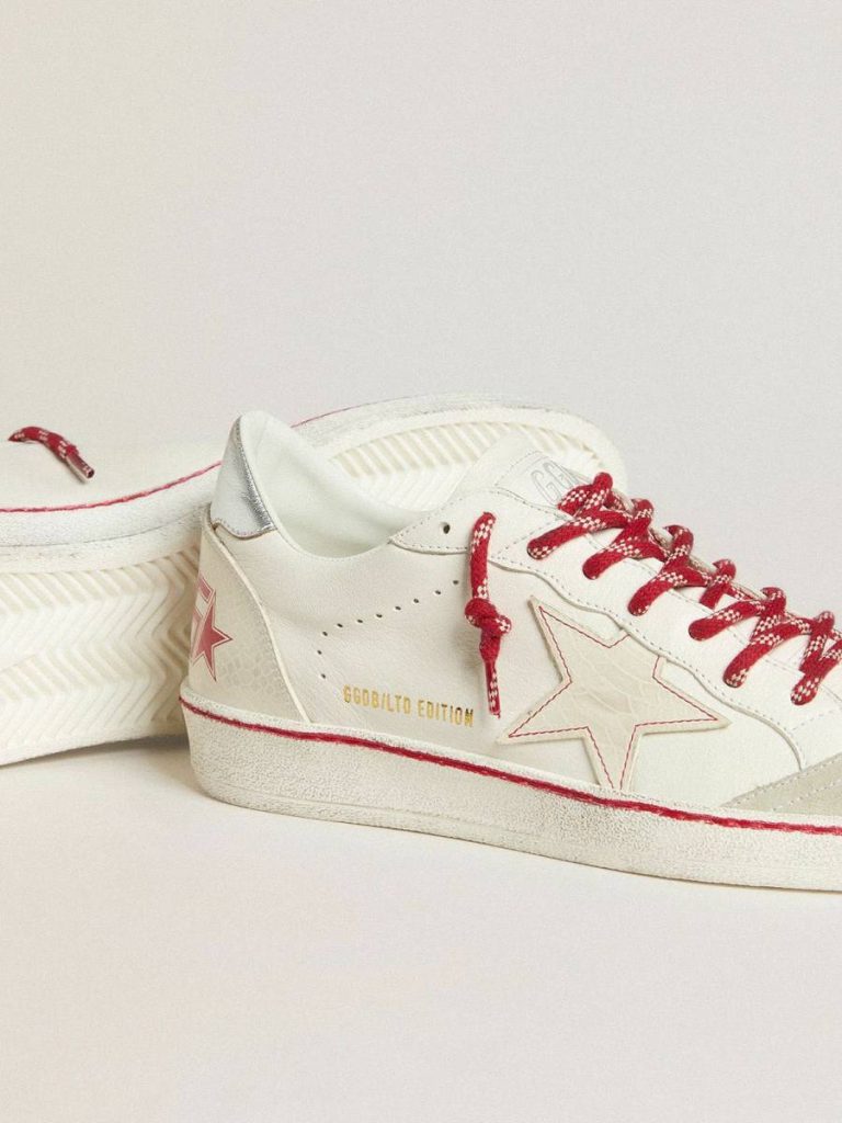 Men’s Ball Star Ltd Cny In White Leather With A Lived-In Effect Worn White Men Ball Star Golden Goose