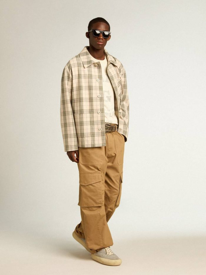 Men’s Cotton T-Shirt In Aged White With Faded Lettering T-Shirts & Polo Shirts Men Golden Goose Aged White