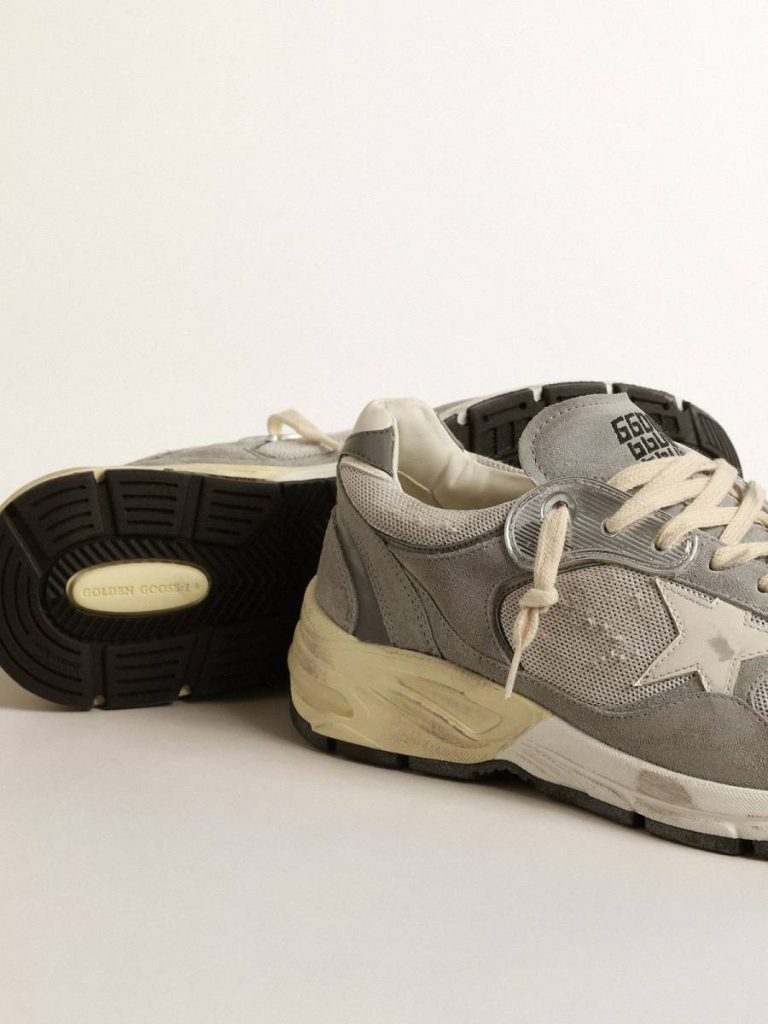 Men’s Dad-Star In Suede And Mesh With White Leather Star And Heel Tab Golden Goose Men Dad-Star