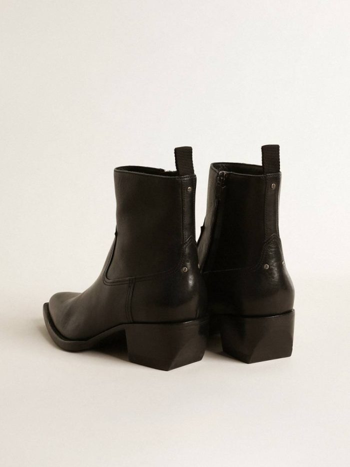 Men’s Low Debbie Boots In Black Leather Black Golden Goose Men Boots