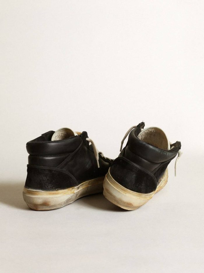 Men’s Mid Star In Black Nappa And Suede With White Leather Star Mid Star Men Golden Goose