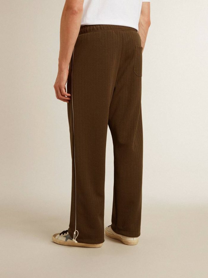 Men’s Military Green Joggers With White Logo Golden Goose Jeans & Pants Military Green Men