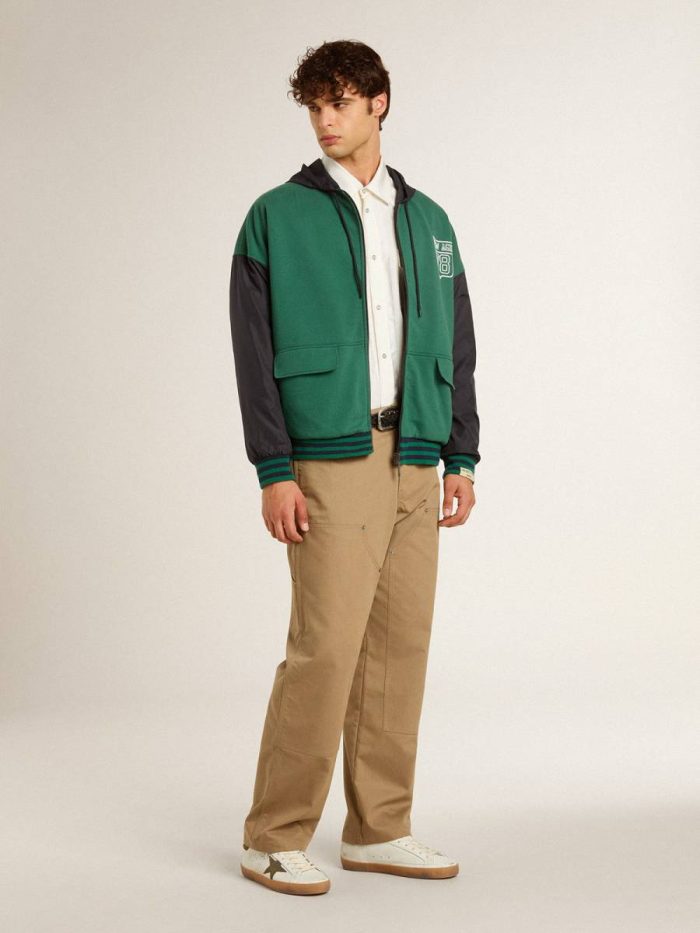 Men’s Oversized Worn-White Shirt With Vertical Stripes Men White Golden Goose Shirts