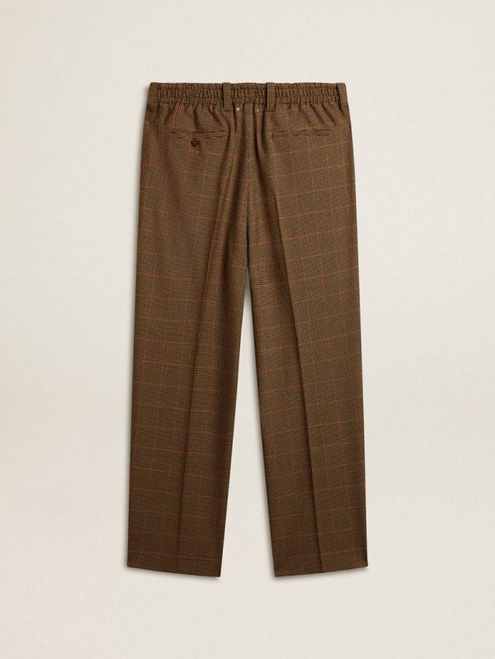 Men's Pants In Three-Colored Houndstooth Golden Goose Jeans & Pants Men Beige, Black And Red