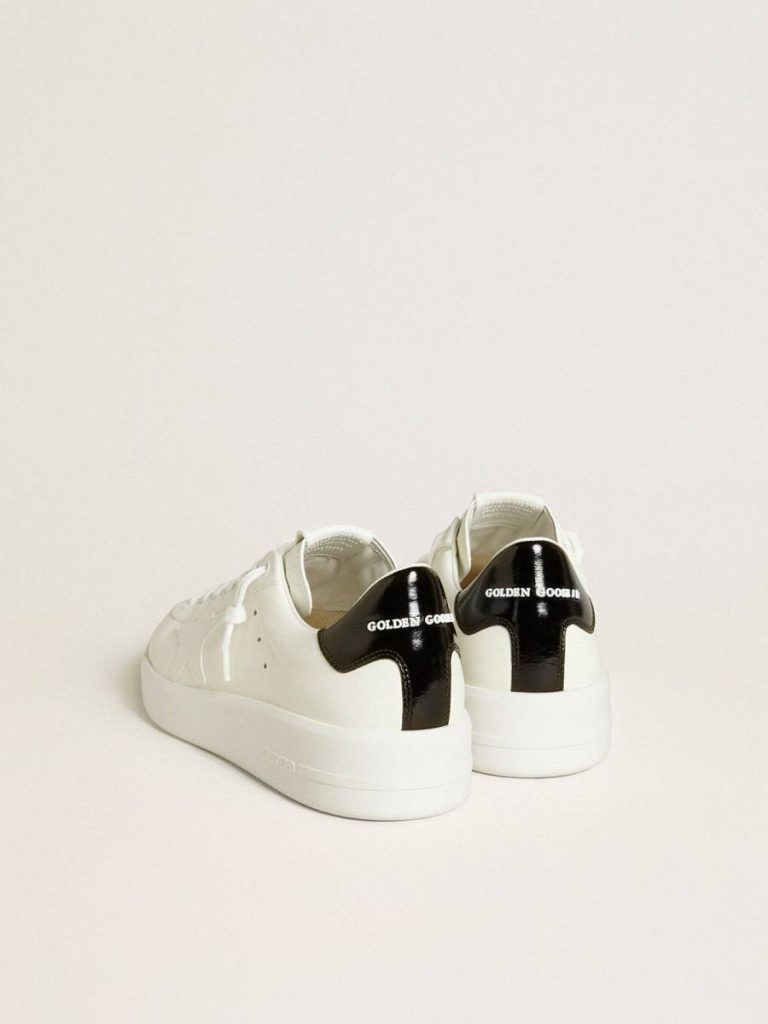 Men’s Purestar With Leather Star And Black Patent Leather Heel Tab Optical White Golden Goose Men Purestar