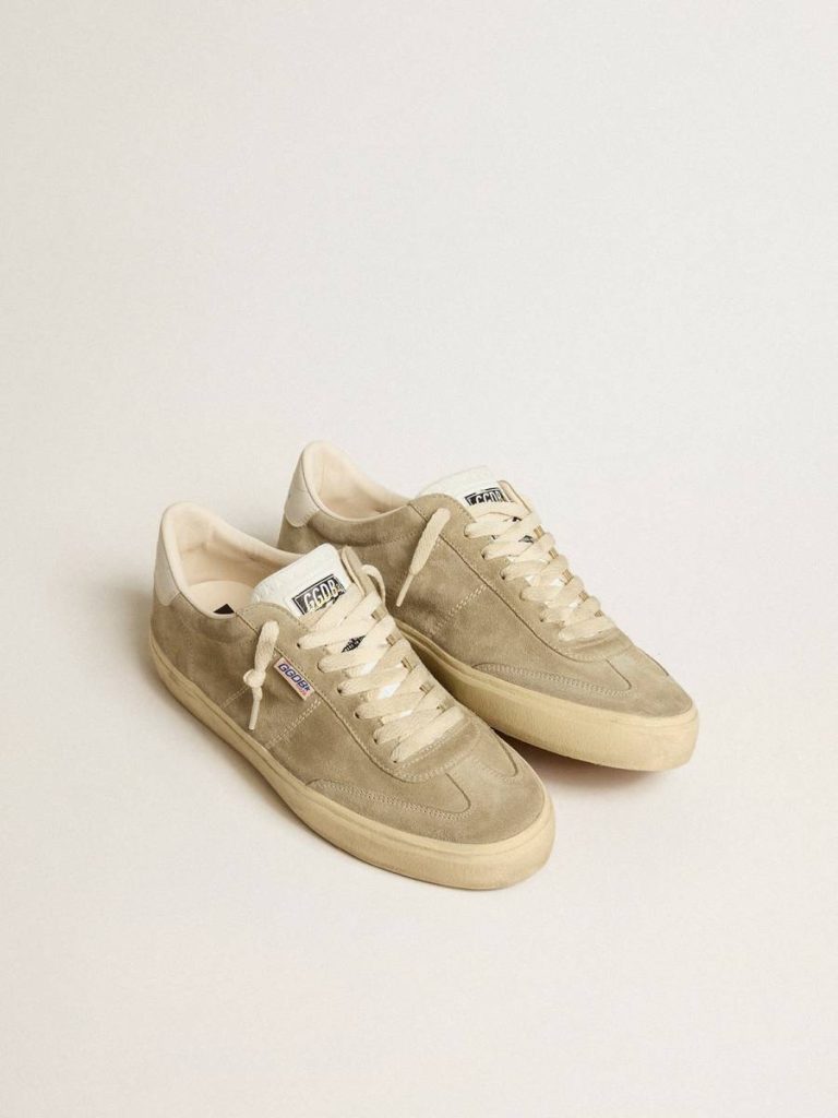 Men's Soul Star In Dove-Gray Suede With White Leather Heel Tab And Tongue Golden Goose Men Ggdb Classics