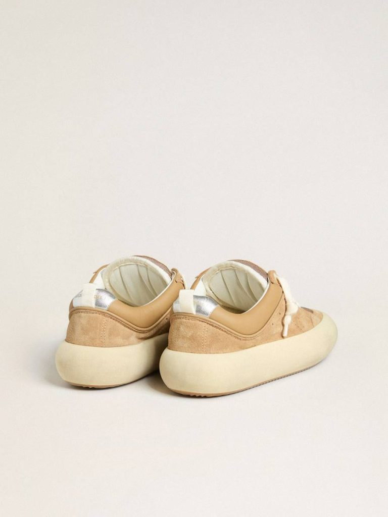 Men's Space-Star Cube In Tobacco Suede With Perforated Star Golden Goose Space-Star Men