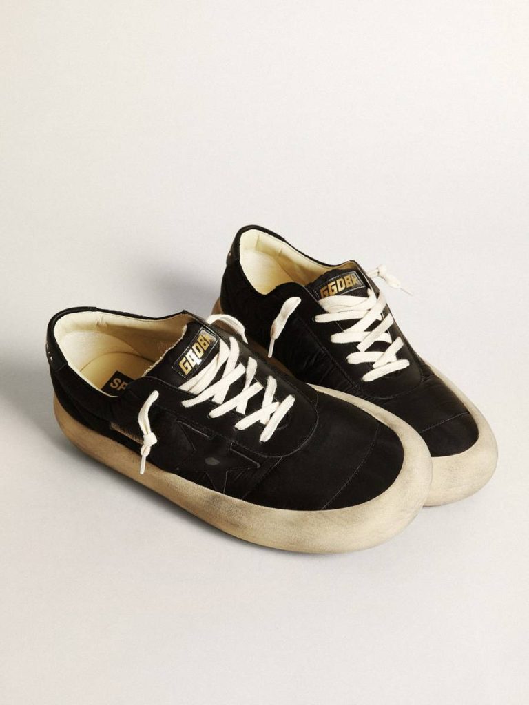 Men’s Space-Star In Nylon With Black Leather Star And Heel Tab Golden Goose Men Space-Star