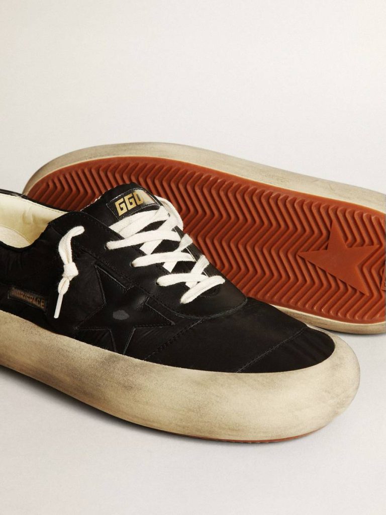 Men’s Space-Star In Nylon With Black Leather Star And Heel Tab Golden Goose Men Space-Star