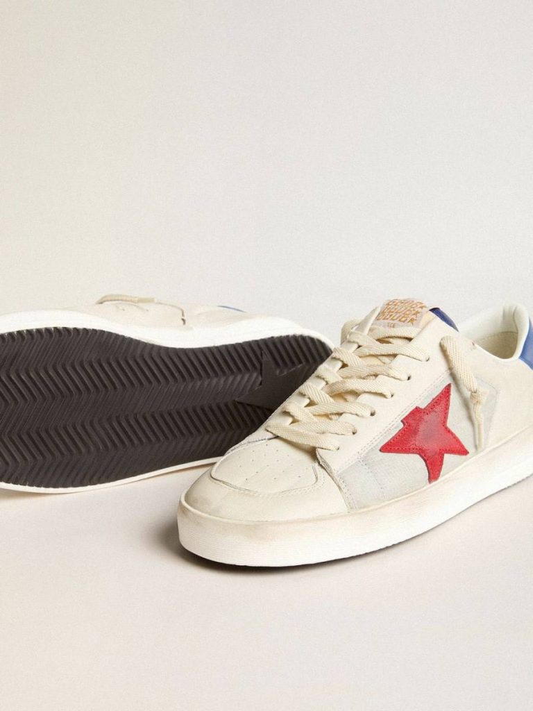 Men’s Stardan In Nylon With Red Suede Star And Blue Leather Heel Tab Men Stardan Golden Goose