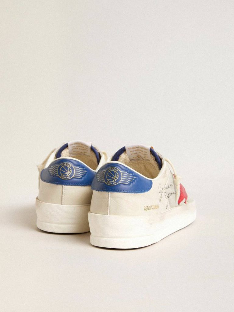 Men’s Stardan In Nylon With Red Suede Star And Blue Leather Heel Tab Men Stardan Golden Goose
