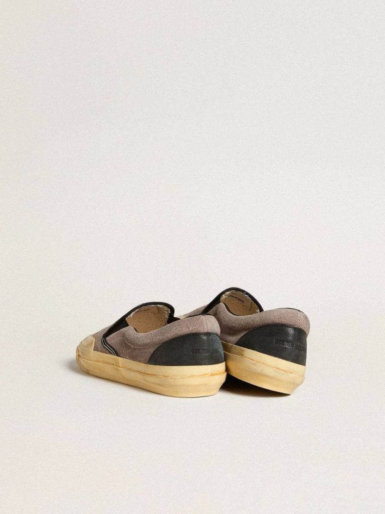 Men's Vce Penstar In Dove-Gray Suede With Black Leather Heel Tab Golden Goose Ggdb Classics Men
