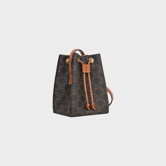 Micro Sailor In Triomphe Canvas And Calfskin Women Celine Triomphe Canvas Tan