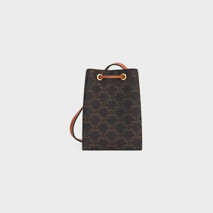 Micro Sailor In Triomphe Canvas And Calfskin Women Celine Triomphe Canvas Tan