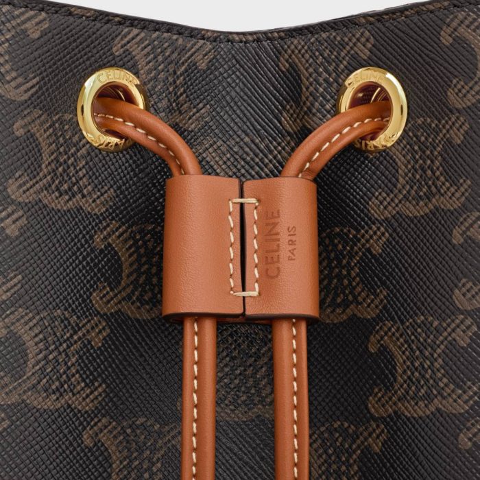 Micro Sailor In Triomphe Canvas And Calfskin Women Celine Triomphe Canvas Tan