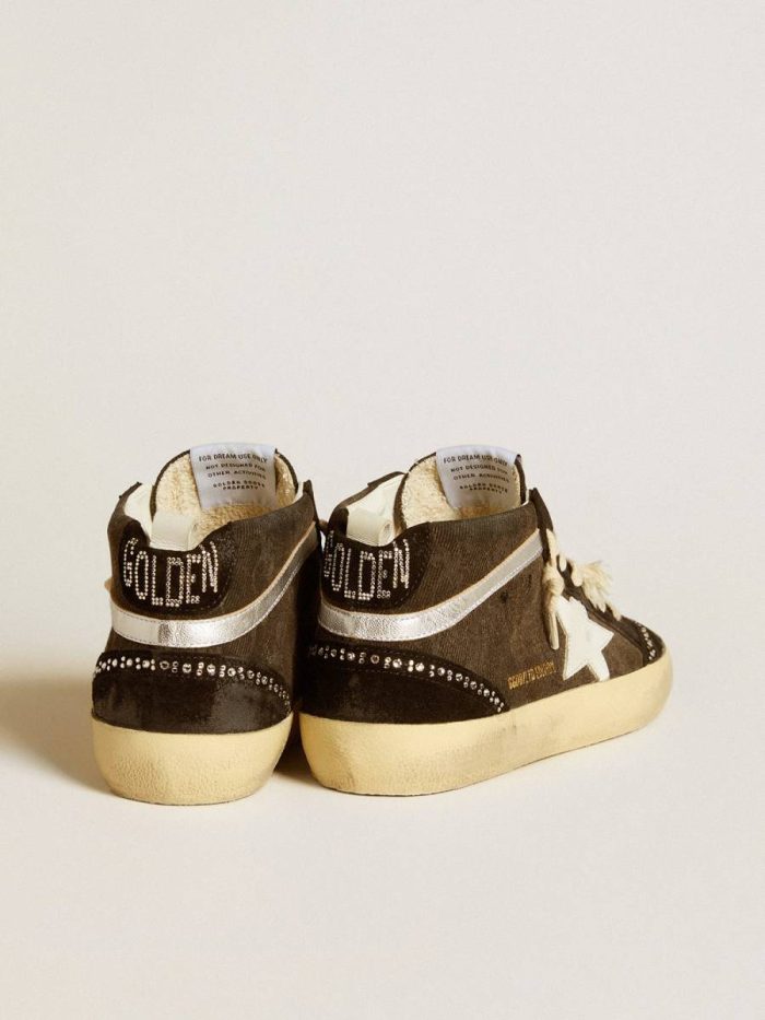 Mid Star Ltd In Black Denim With Suede Inserts With Swarovski Crystals Women Mid Star Golden Goose