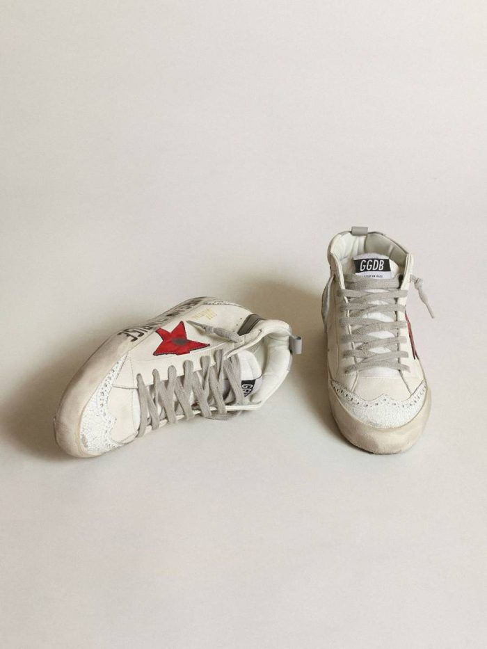 Mid Star With A Pink Laminated Leather Star And Black Flash Women Mid Star Golden Goose