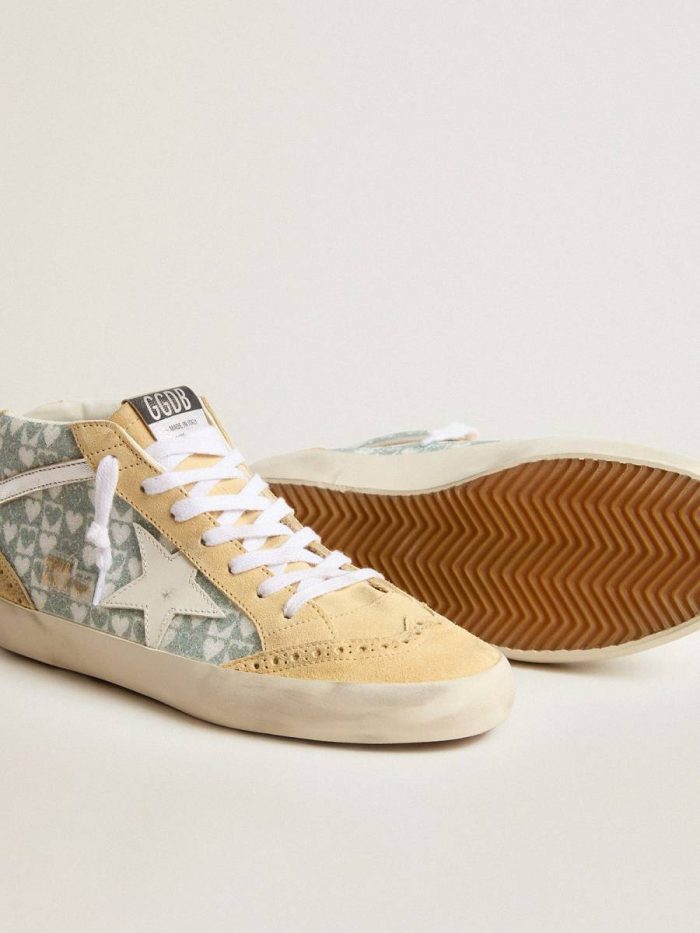 Mid Star With Heart Print In Swarovski Crystals And Silver Flash Women Golden Goose Mid Star