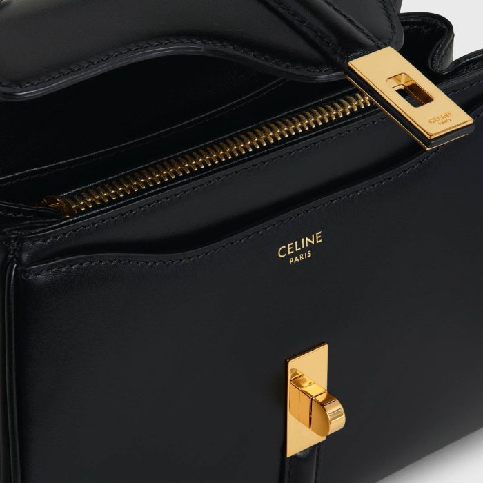 Mini 16 In Satinated Calfskin Women Celine Black Cross-Body Bags