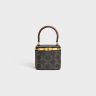 Mini Vanity Case In Triomphe Canvas And Calfskin Triomphe Canvas Tan Women Celine