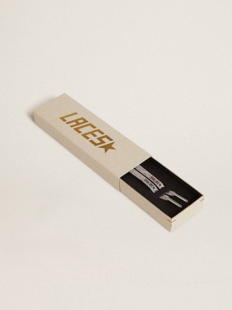 Multicolor Lurex Laces With Contrasting Black Logo Multicolor Laces Women Golden Goose