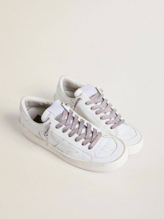Multicolor Lurex Laces With Contrasting Black Logo Multicolor Laces Women Golden Goose