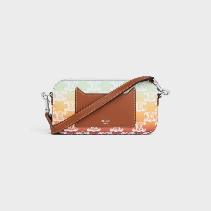 Multicolor Tech Accessories Horizontal Pouch In Triomphe Canvas Sunset With Celine Print Men
