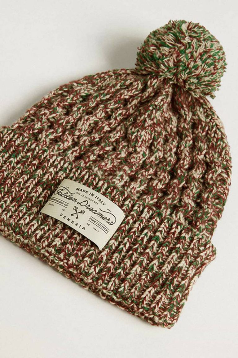 Multicolored Wool Beanie With Pompom Hats Women Golden Goose Multicolor