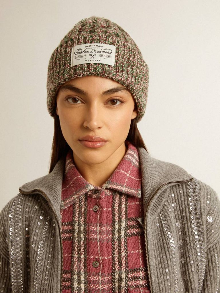 Multicolored Wool Beanie With Pompom Hats Women Golden Goose Multicolor