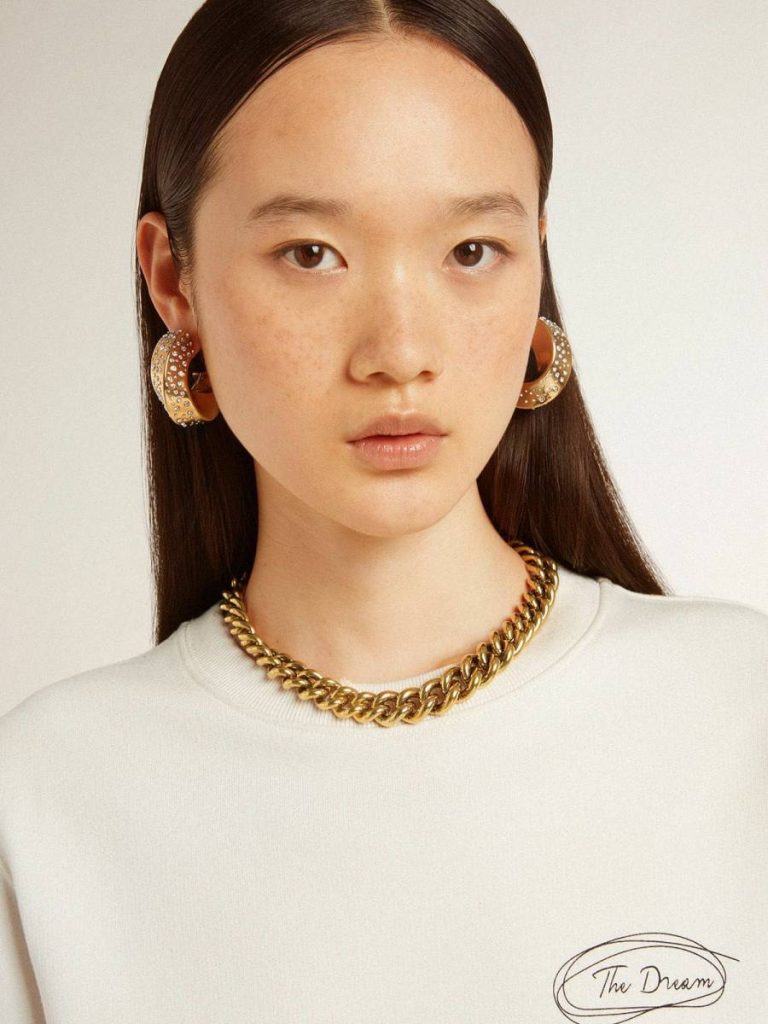 Necklace In Antique Gold Decreasing Chain With Star-Shaped Clasp Antique Gold Golden Goose Women Jewelry