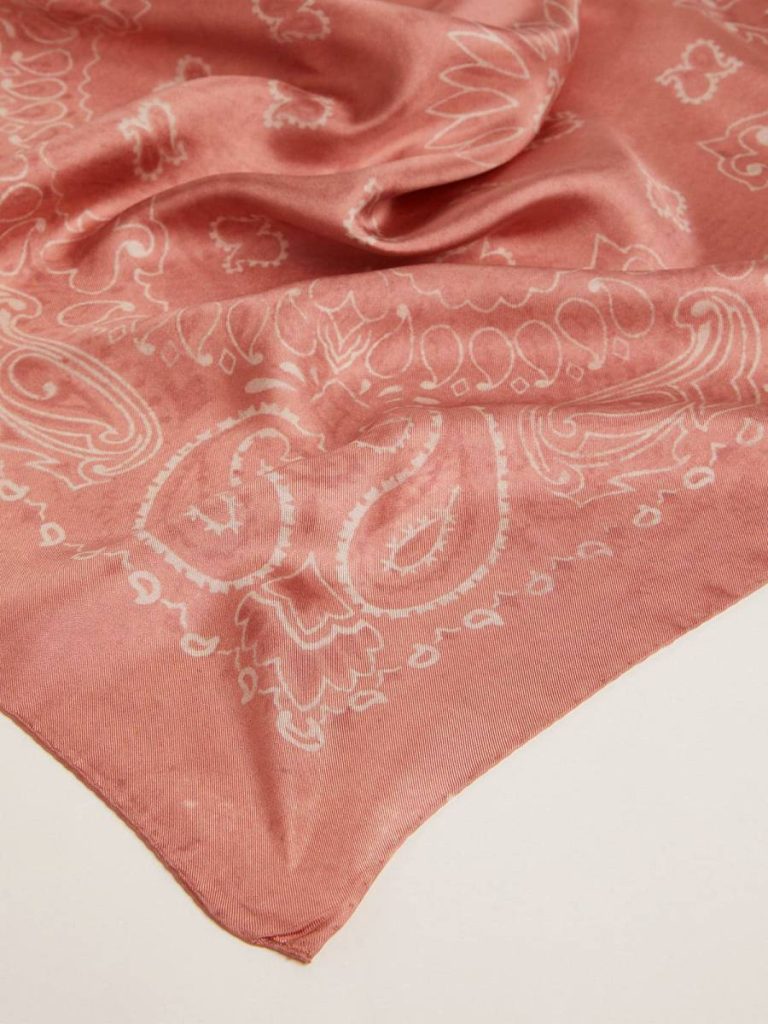 Old Rose Golden Goose Women Old Rose Scarf With Paisley Print Silks & Scarves