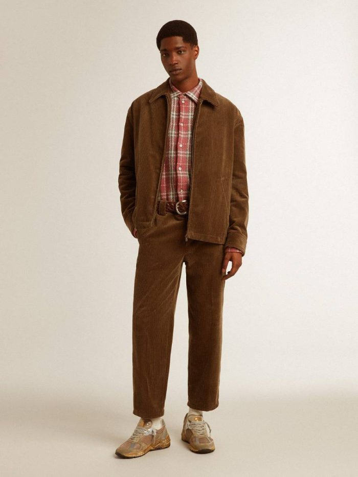 Olive Golden Goose Coats & Jackets Men's Olive-Green Corduroy Jacket Men