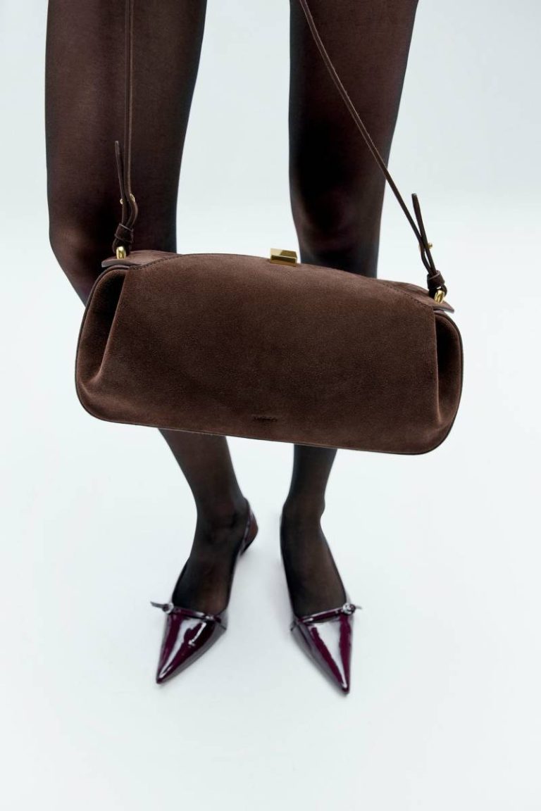 Oyster Clutch - Chocolate Suede Shoulder Bags Women Yuzefi Chocolate