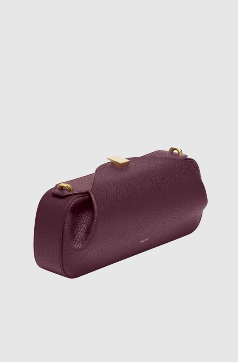 Oyster Clutch - Wine Pebble Grained Leather Women Shoulder Bags Yuzefi