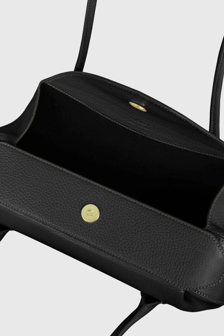 Oyster Shoulder Bag - Black Pebble Grained Leather Black Yuzefi Shoulder Bags Women