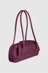 Oyster Shoulder Bag - Wine Pebble Grained Leather Shoulder Bags Wine Yuzefi Women