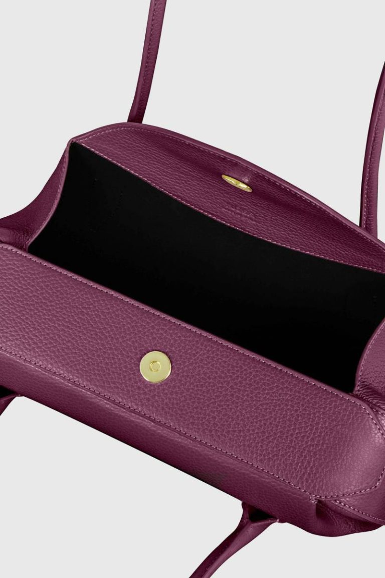 Oyster Shoulder Bag - Wine Pebble Grained Leather Shoulder Bags Wine Yuzefi Women