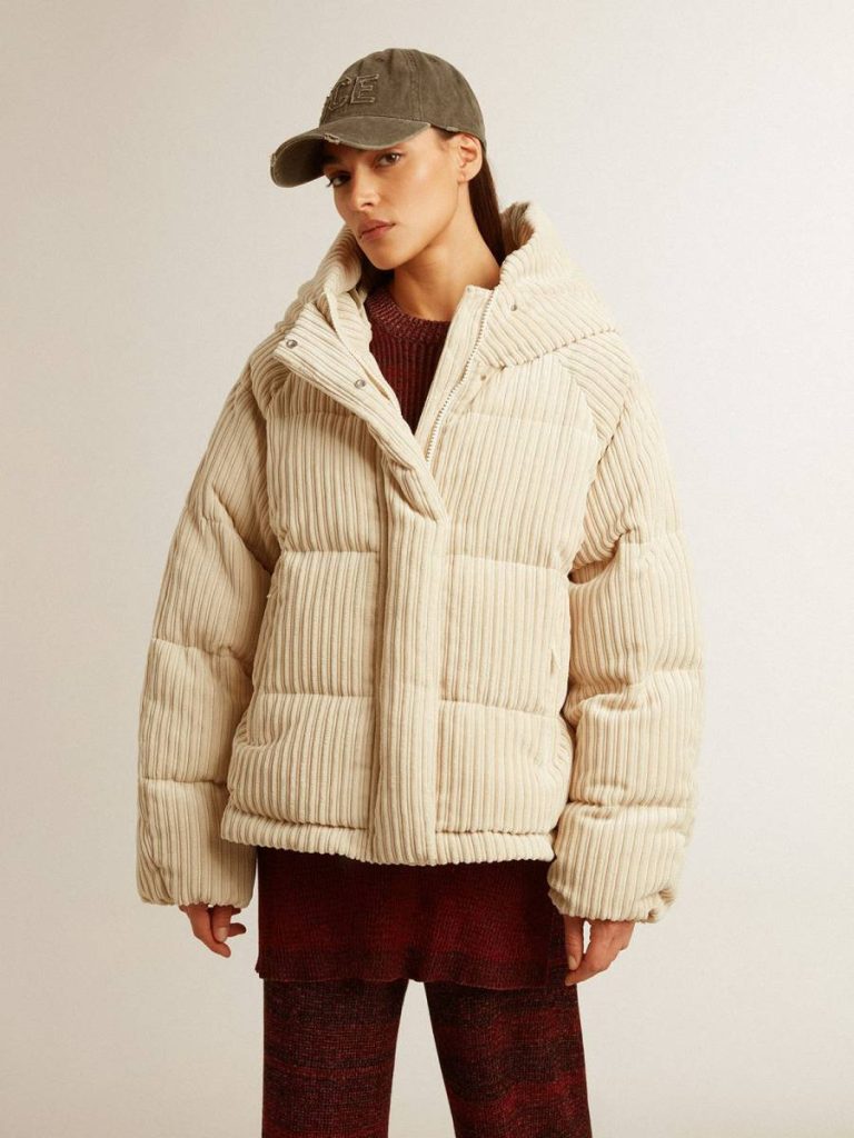 Papyrus Women Coats & Jackets Golden Goose Padded Ecodown Jacket With Zip Fastening And Hood