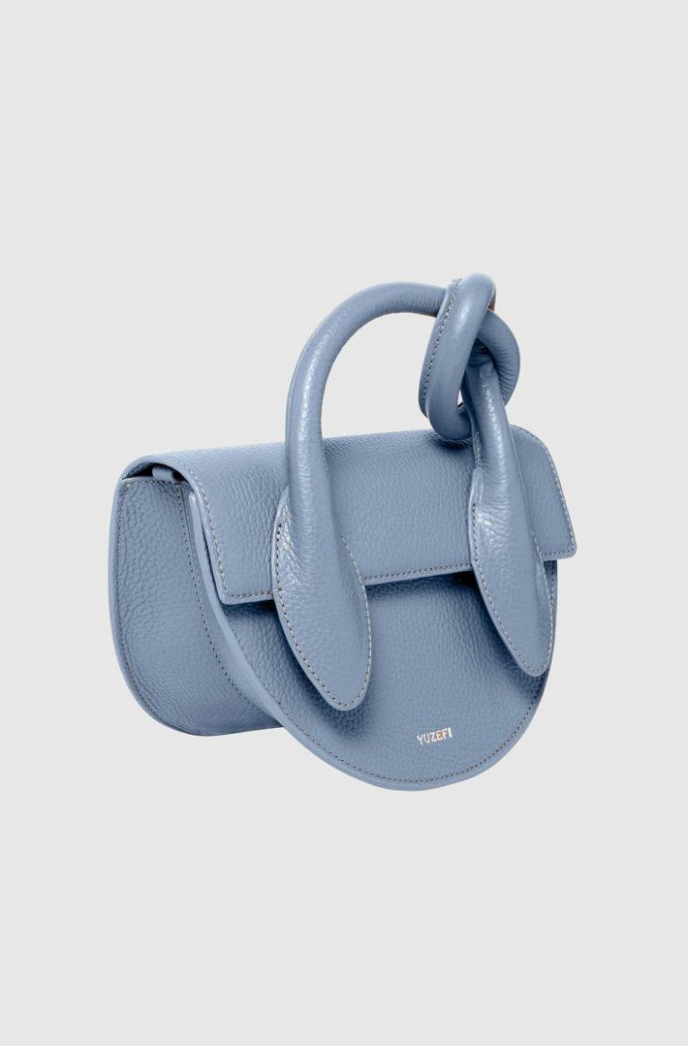 Pretzel - Ice Pebble Grained Leather Yuzefi Handbags Bianco Women