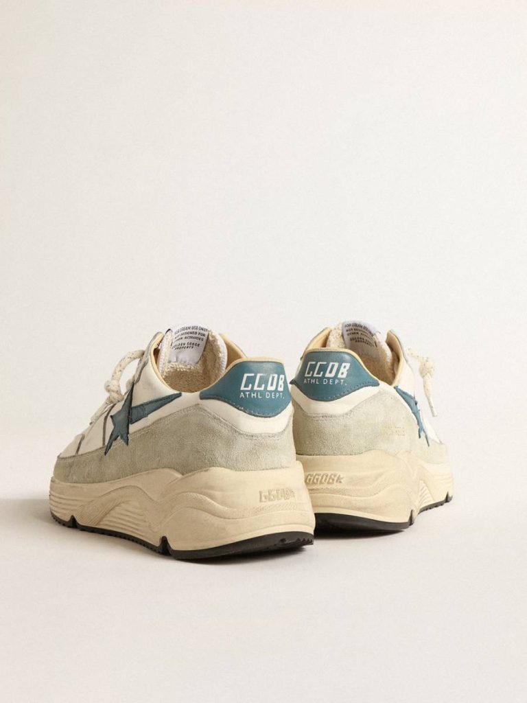 Running Sole Golden Goose Men Running Sole In Nappa With Blue Leather Star And Suede Insert