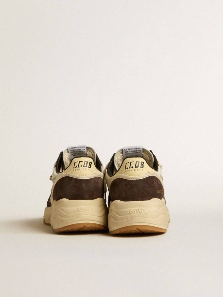 Running Sole Golden Goose Women Running Sole Ltd In Nappa And Brown Suede With A Swarovski Crystal Star