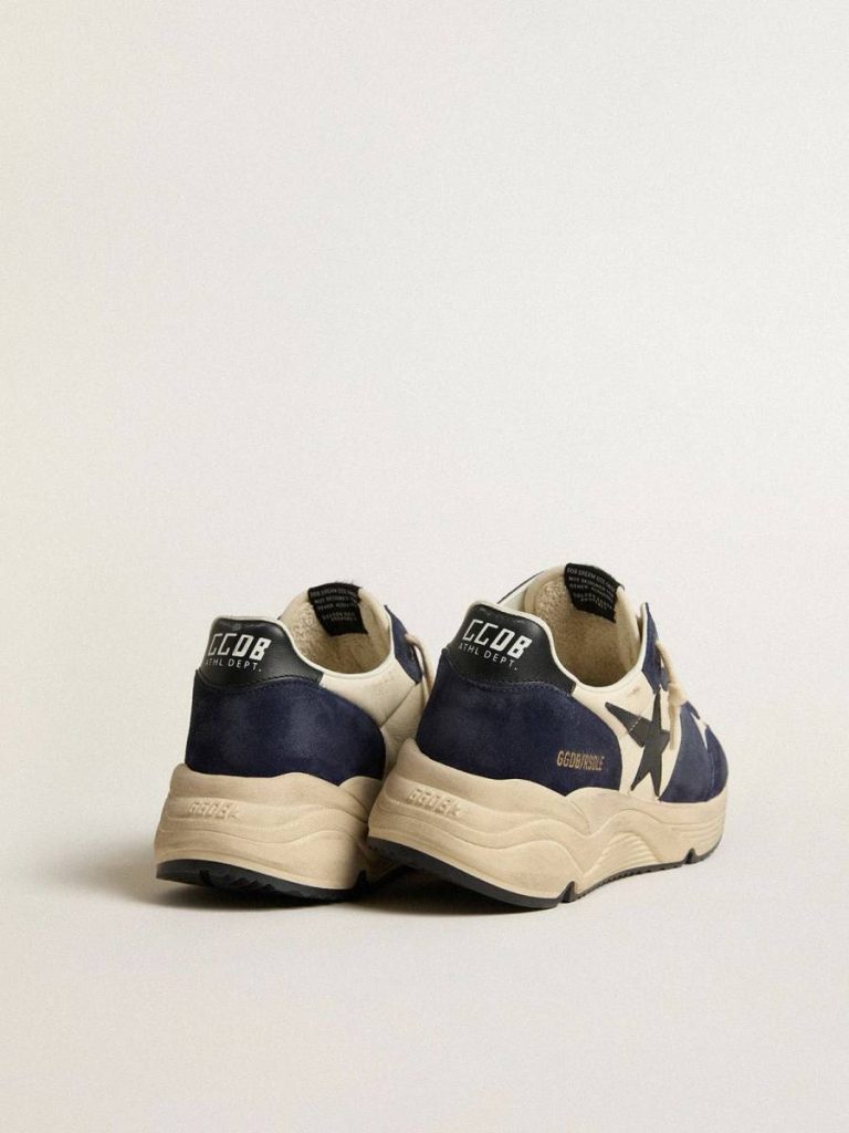 Running Sole Men’s Running Sole In Black And Beige Nappa Leather With Black Star And Heel Tab Golden Goose Men