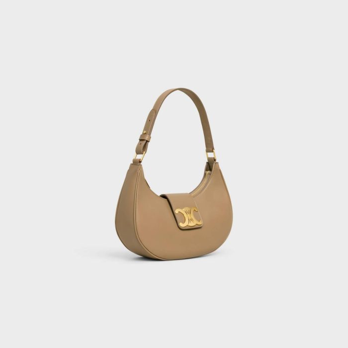 Shoulder Bags Celine Women Smoked Brown Medium Ava Triomphe Bag In Smooth Calfskin