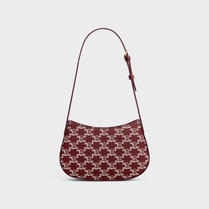 Shoulder Bags Medium Tilly Bag In Triomphe Canvas Two-Tone Women Light Burgundy Celine