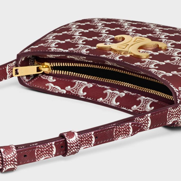Shoulder Bags Medium Tilly Bag In Triomphe Canvas Two-Tone Women Light Burgundy Celine