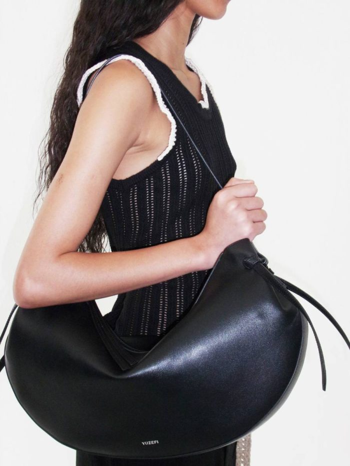 Shoulder Bags Yuzefi Women Jumbo Fortune Cookie - Black