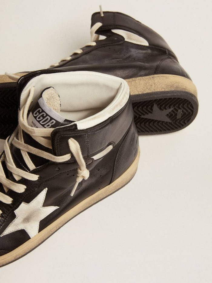 Sky-Star In Black Nappa Leather With White Leather Star Sky-Star Men Golden Goose